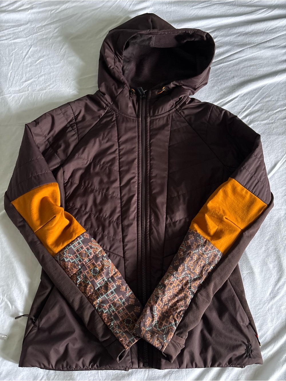 Smart Wool Women's Brown Hooded Winter Jacket Merino Wool